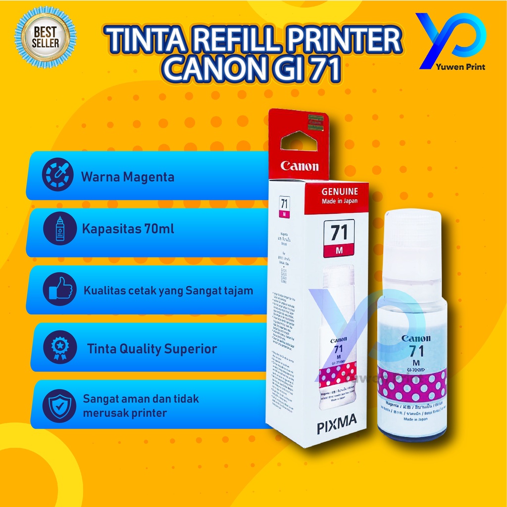 1 SET 4 PCS Tinta Canon Gi 71 For Printer G1020 G2020 G2021 G2060 G3020 G3021