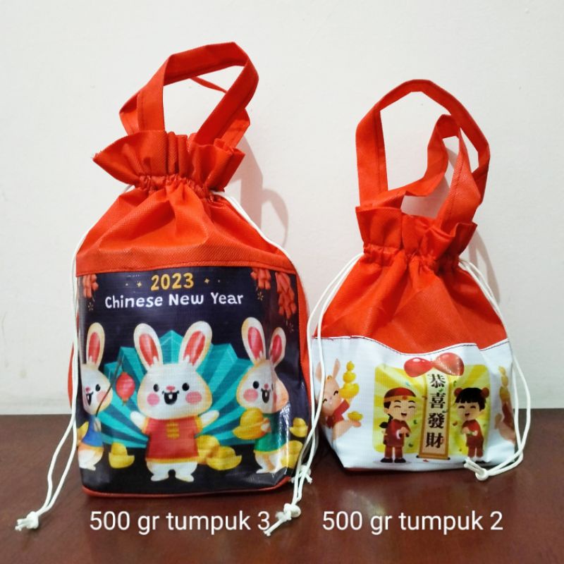 (250 gr / 500 gr ) Dompet Angpao Imlek Persegi Panjang Tas Kue Kering Tas Imlek Tas Hampers Imlek