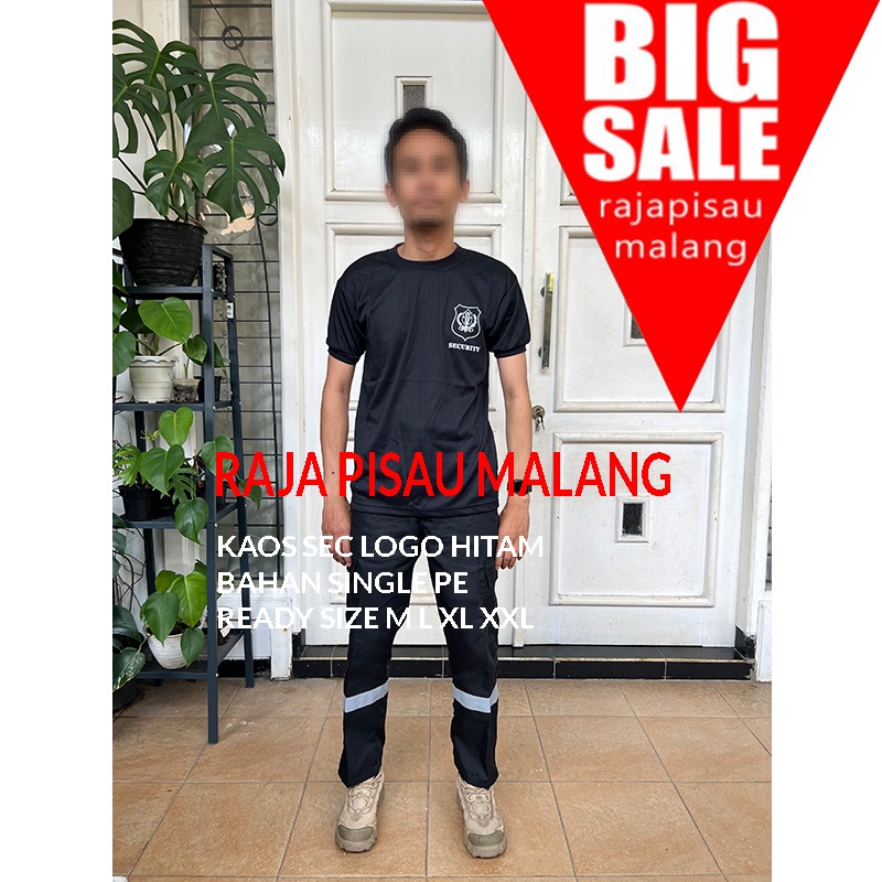 Satpam Security Kaos Coklat Leher Tinggi Kaos Satpam terbaru - Hitam, S