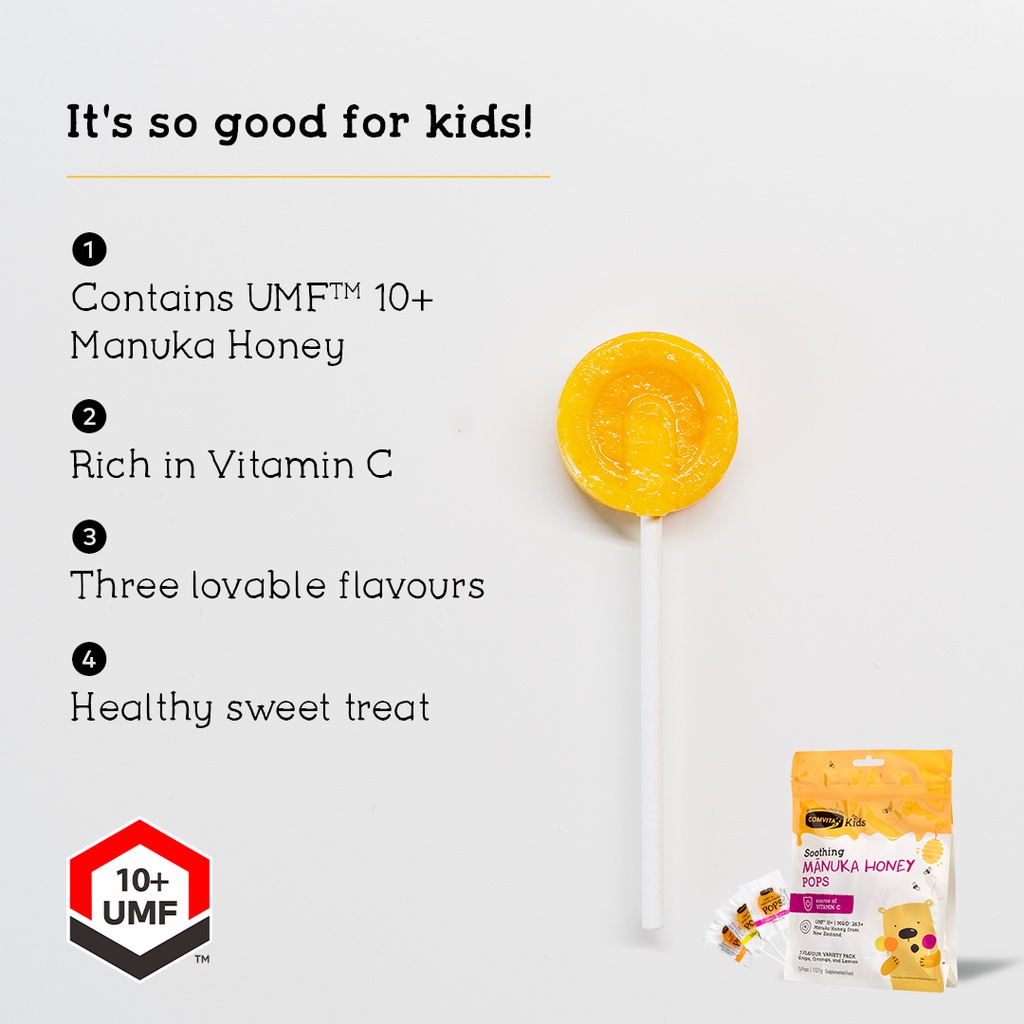 COMVITA KIDS SOOTHING POPS UMF 10+ MANUKA HONEY / ISI 15 POPS