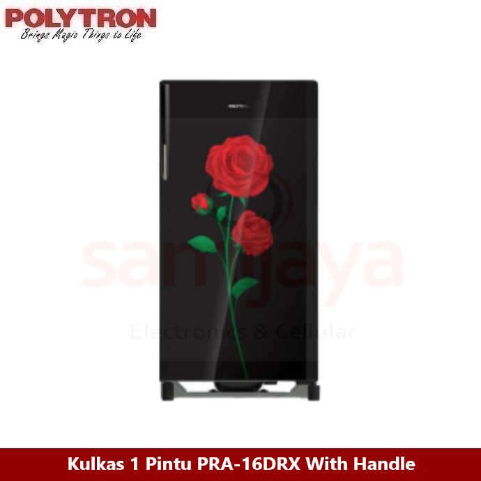 Kulkas Polytron 1 Pintu Tempered Glass POLYTRON Kulkas 1 Pintu Belleza Varia 160 liter PRA 16DRX