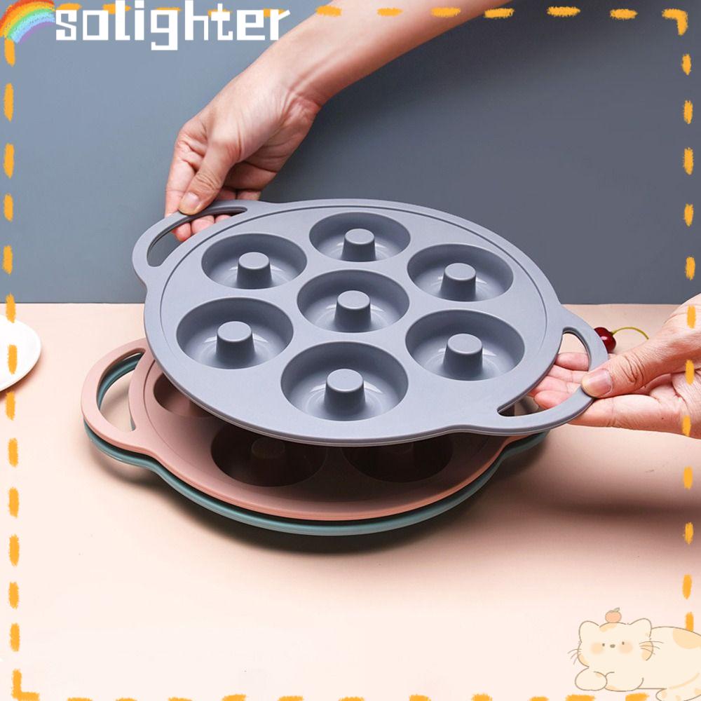 Solighter 3D Bentuk Donat Jelly Dome Baking Muffin Cup Coklat Loyang Kue Loyang