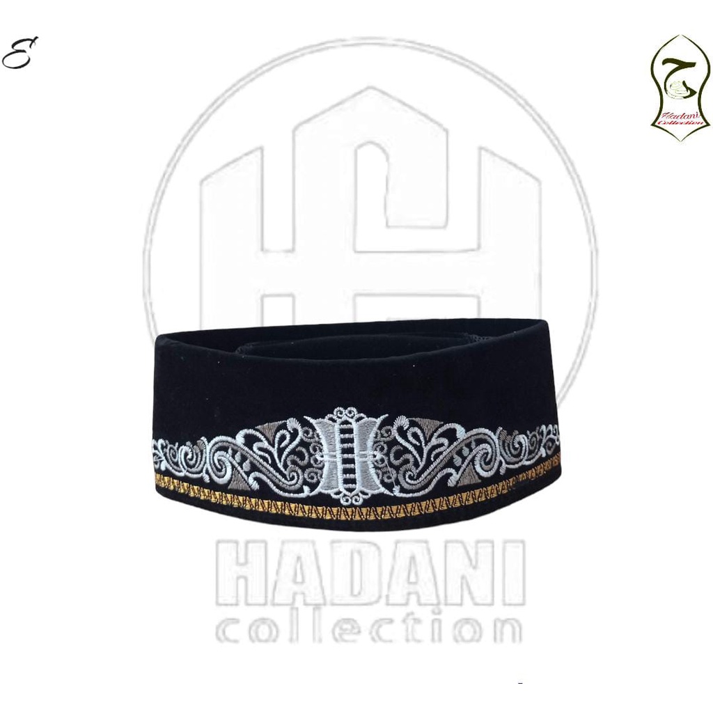 peci bordir/songkok hitam motif/peci motif