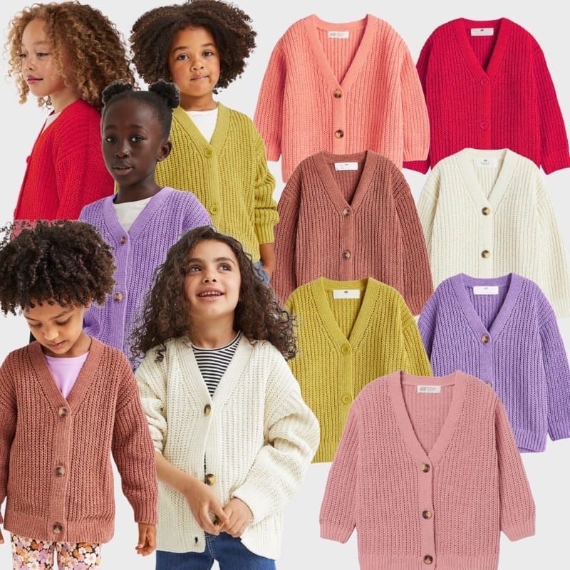 Cardigan Rajut Anak Perempuan HM 2 sampai 10 Tahun