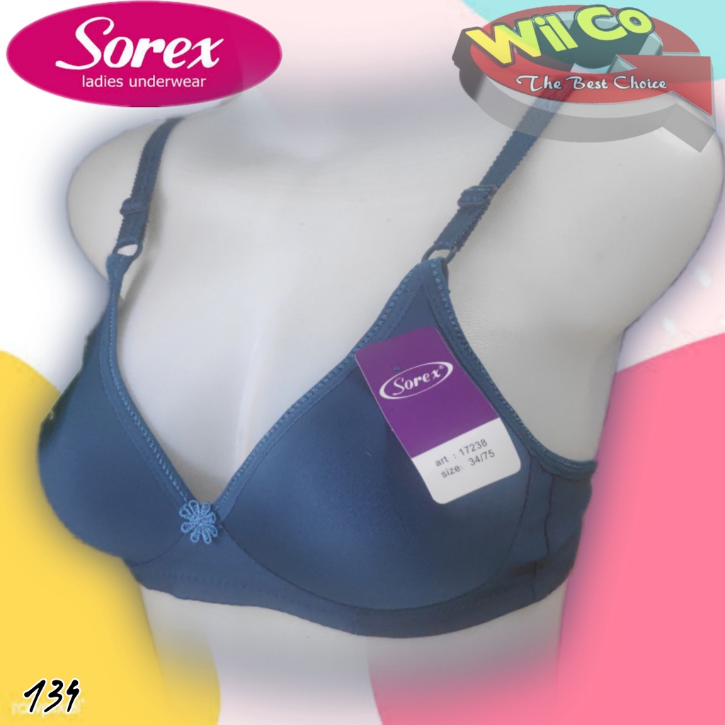 K134 - BRA/BH WANITA SOREX SUPER SOFT BUSA TANPA KAWAT DUA PENGAIT CUP A/B SIZE 34-40