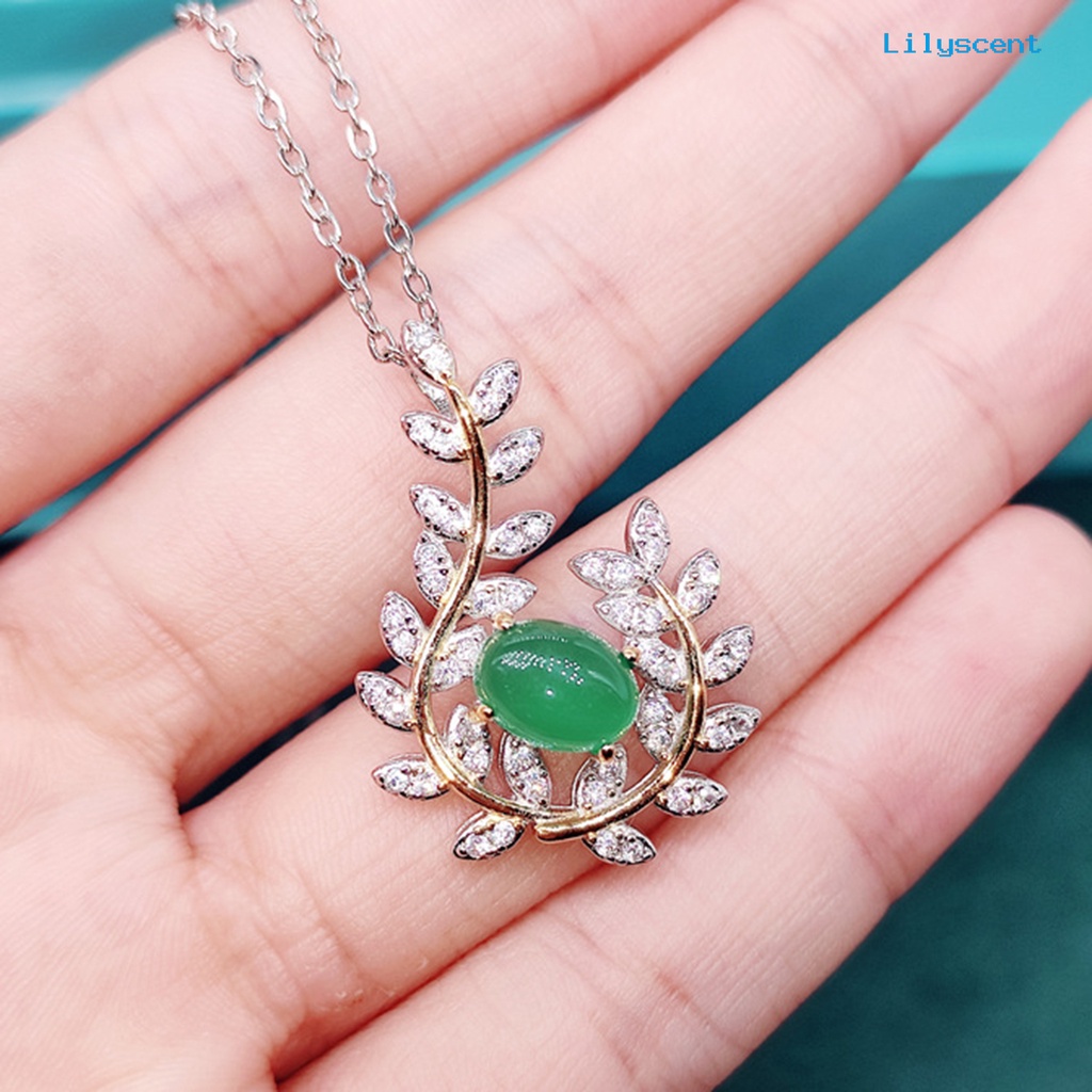 [LS] Wanita Anting Menjuntai Olive Leaf Rhinestones Perhiasan Warna Cerah Bentuk Sayap Stud Earrings Cincin Liontin Untuk Pernikahan