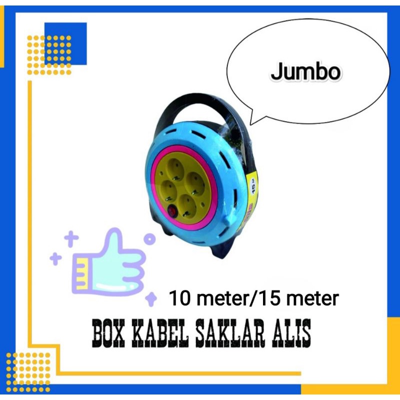 Kabel Roll/Kabel Box 10METER/15METER Colokan Listrik Rol Kabel REDTOP 10M/15M plus switch JUMBO