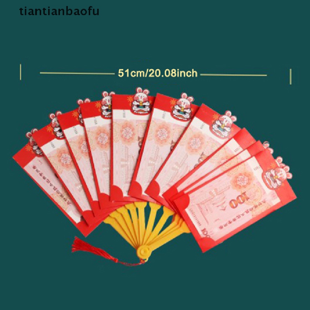 [tiantianbaofu] Kreatif Bentuk Kipas Amplop Merah Kelinci Tahun Amplop Merah Tassle Kipas2023Hadiah Butik