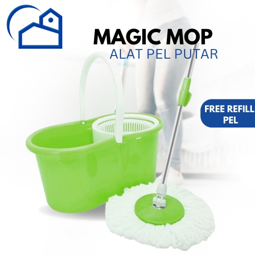 Alat pel praktis magic mop spin mop 613/ alat pel set murah 360 derajat