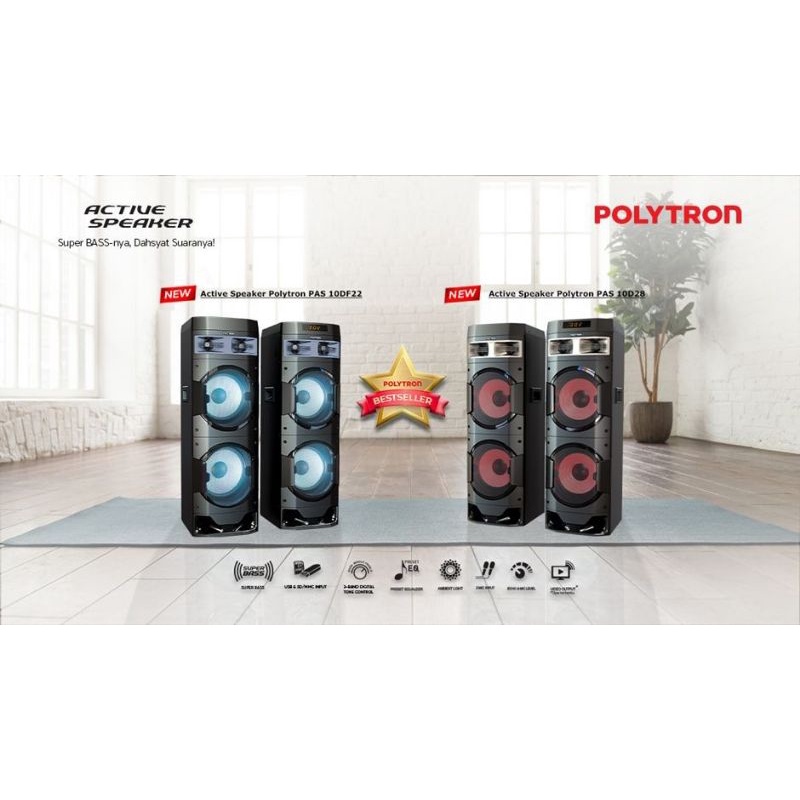SPEAKER AKTIF POLYTRON PAS 10D28 GARANSI RESMI