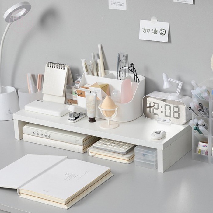 

TERBARU Korean Aesthetic White Study Table Wood Rack Desk Organizer Code 3947
