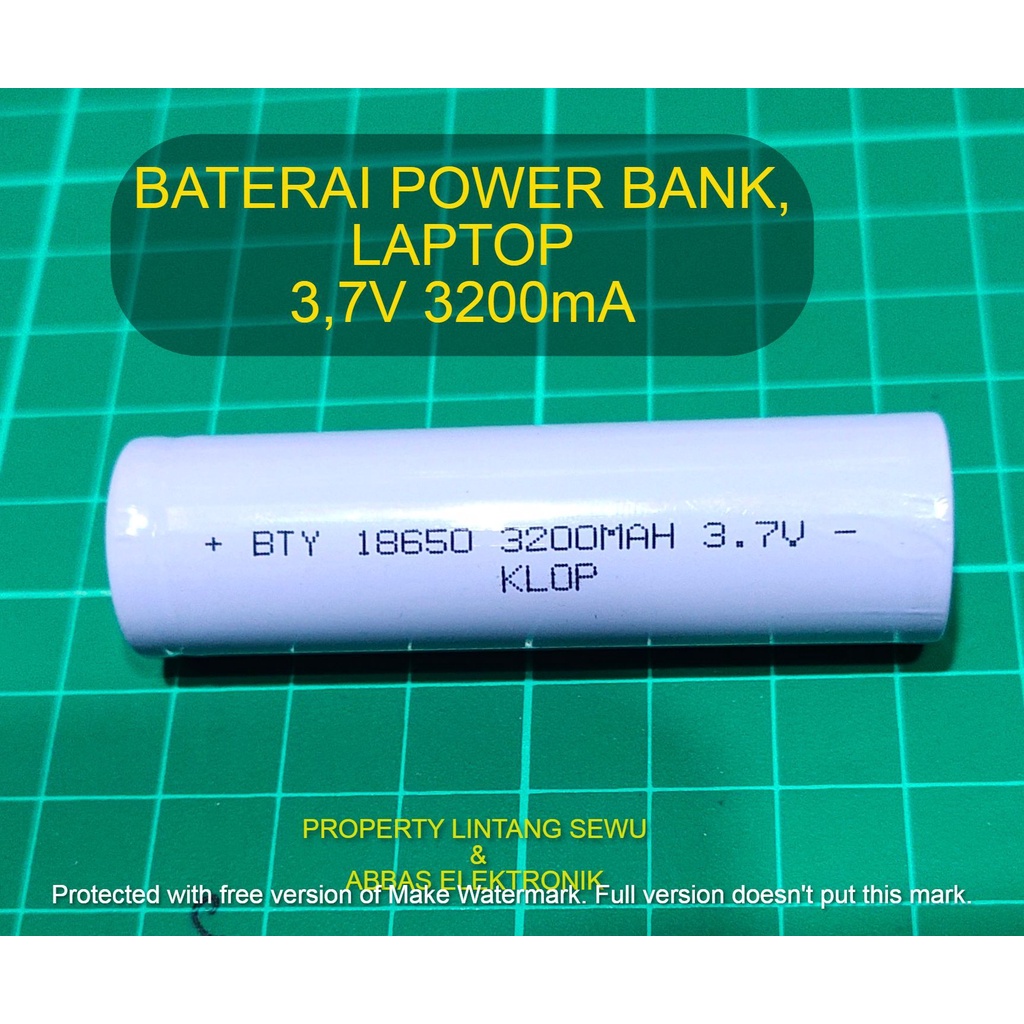 BATU BATERAI 3,7V 18650 RATA 3200MA POWER BANK BATERI LAPTOP RECHARGABLE BATU CARGER