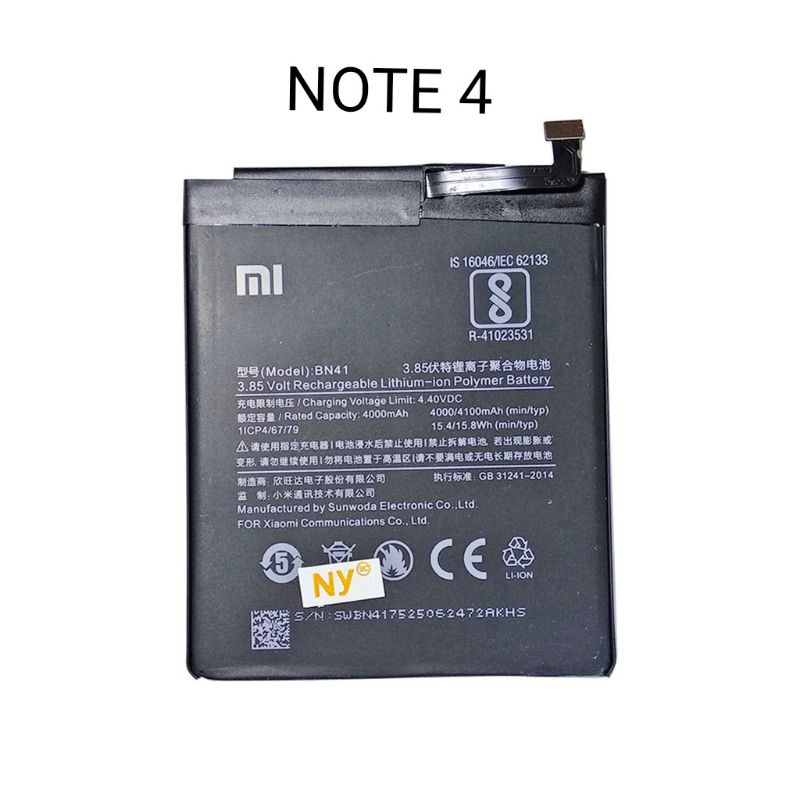 BATTERY BN41 REDMI NOTE 4 BATERAI BATRE BN 41 BN-41 XIAOMI REDMI NOT4 / NOTE4