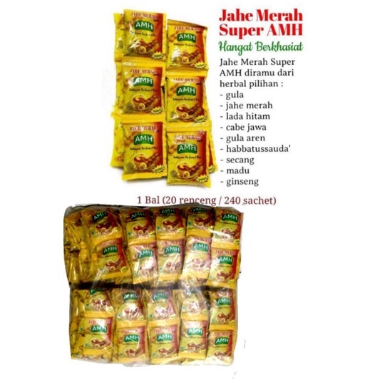 

Jahe Merah Amanah Super AMH per 1Ball isi 20renceng