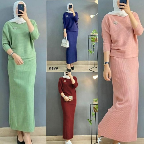 SETELAN BATWING RAJUT / One Set Rajut Batwing / Setelan Rajut Wanita / Setelan Lasperal Batwing / Se