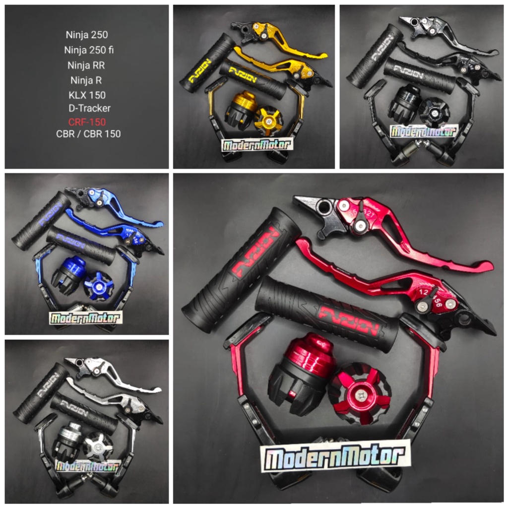 Proguard robot+Handgrip Fuzion+jalu as+Handle variasi CNC Ninja 250 Ninja 250 fi Ninja RR KLX CRF CBR CB CBR 150 CBR Facelite KLX 150 D-Tracker Vario 160 Mx king