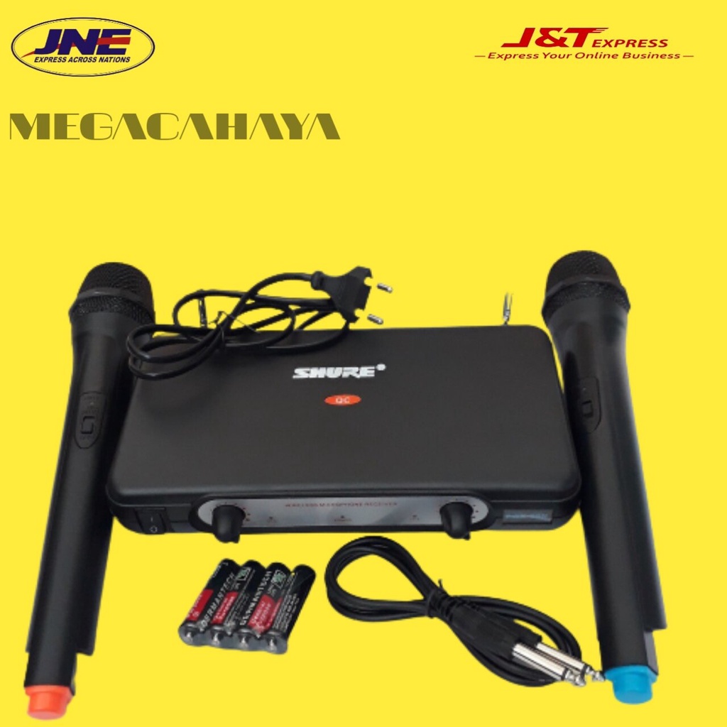 Microphone Wireless Karaoke Uhf Shure // Mic Karaoke Wireless Double Handle Mikrophon Vokal Audio So