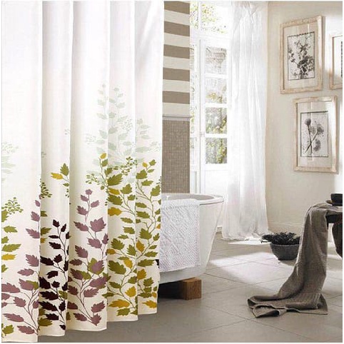 (SerbaSerbi)Gorden Kamar Mandi Shower Curtain tidak tembus cahaya /Tirai Kamar Mandi Bahan Polyester 180 x 180 Cm Sudah Di Lengkapi Ring Pengait New Motif