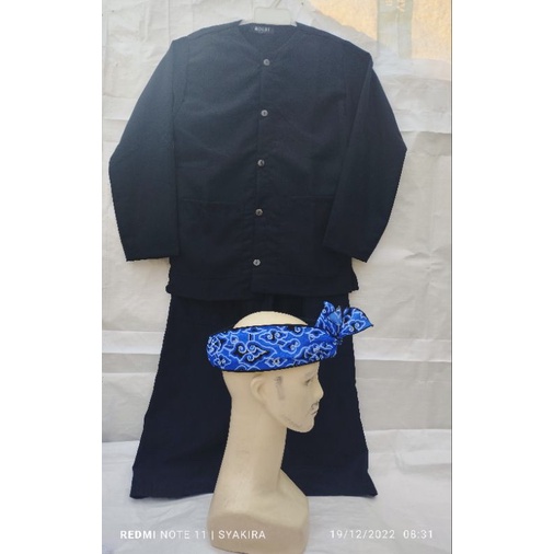 Bisa request_1set baju pangsi sunda plus iket mahkota/stelan baju pangsi dewasa lengkap iket/baju pangsi M,L,XL bisa request motif iket