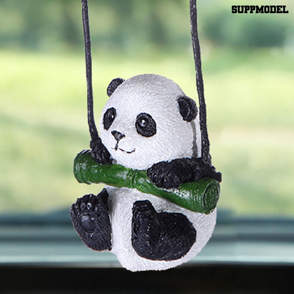 [Dekorasi] Panda Liontin Kartun Lucu Kuat Ketangguhan Hias Resin Panda Lucu Spion Liontin Aksesoris Mobil