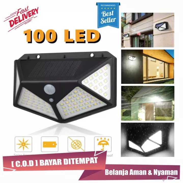 LAMPU SOLAR 30 LED = 5 WATT TENAGA SURYA  SENSOR GELAP WATERPROOF AA