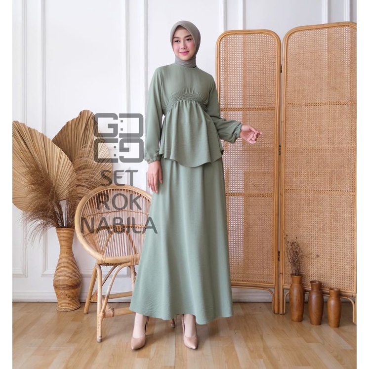 Nabila Set Rok Katun Airflow Premium Look