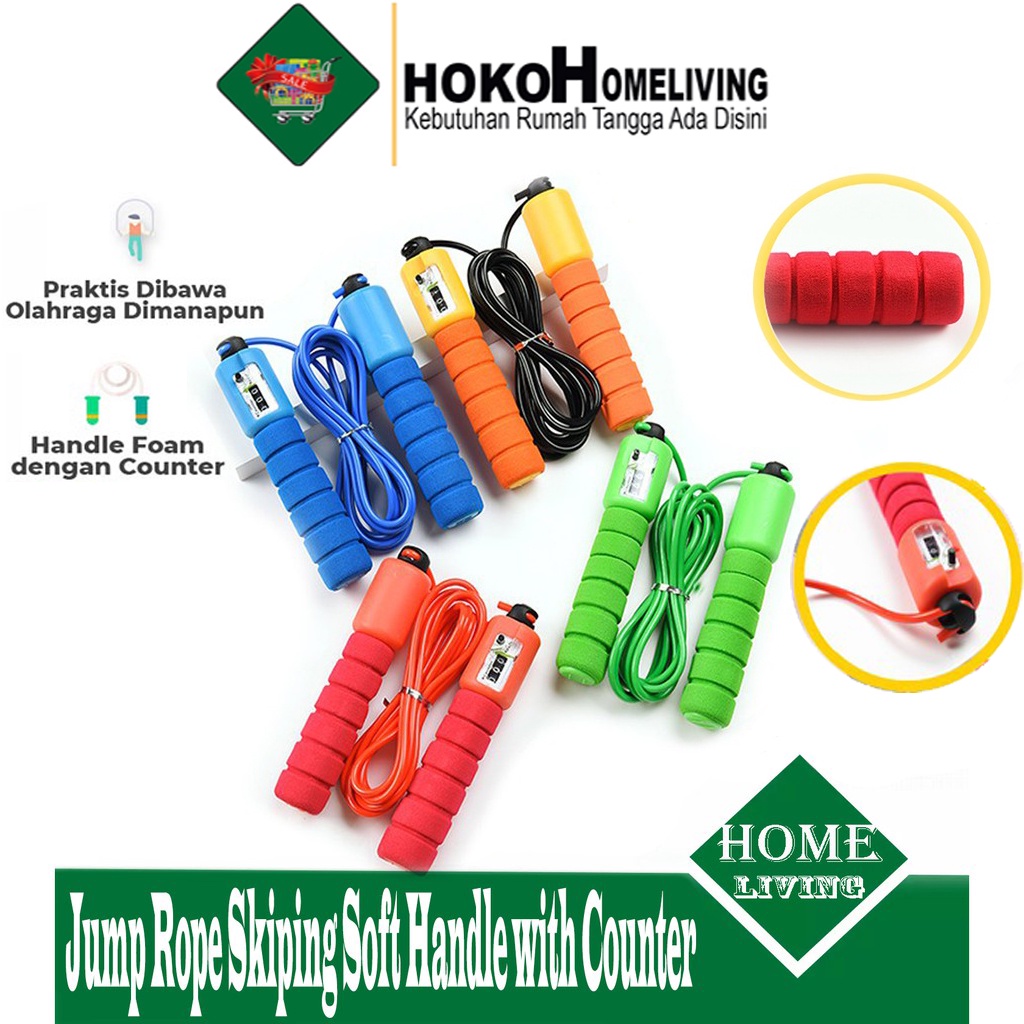 HOKO Jump Rope Skiping Soft Handle with Counter / Tali Lompat skipping 287cm
