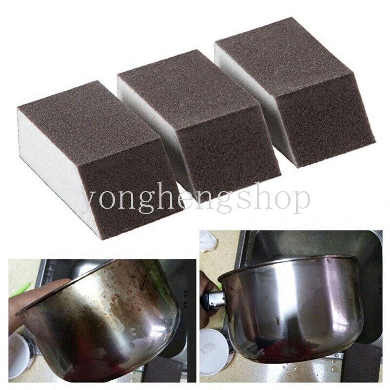 4pcs /set Emery Spons Sikat Pembersih Piring Mangkok Alat Cuci Panci Dapur Pembersih Kaca Jendela Dekontaminasi Karat Kotoran Noda Alat Pembersih