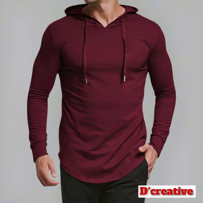 kaos hoodie oval / kaos hoodie tangan panjang oval / kurta hoodie tangan panjang / kaos kurta / kaos