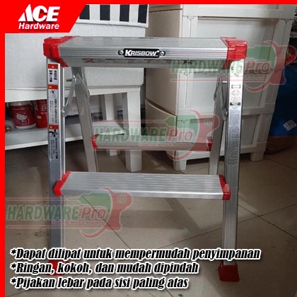 Tangga Aluminium Pijakan Lebar 2 Step Tangga Pijakan kaki 2 Step Tangga Pijakan Aluminium Serbaguna 