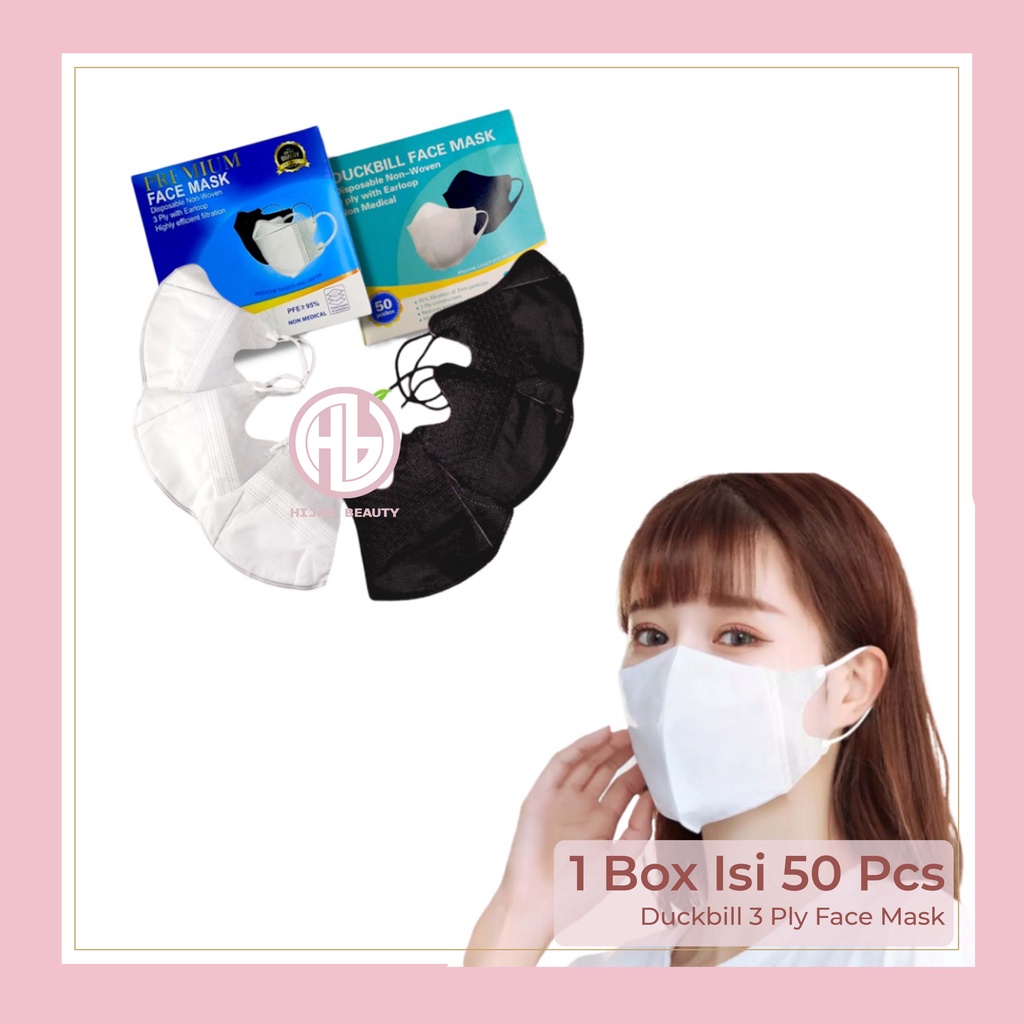 Masker Duckbill 3 Ply Mirip Sensi Isi 50 Pcs