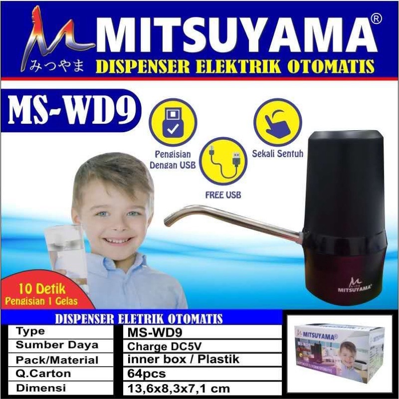 Dispenser Mini Elektrik Otomatis / Pompa Galon Air Minum MS-WD5 WD9 Mitsuyama