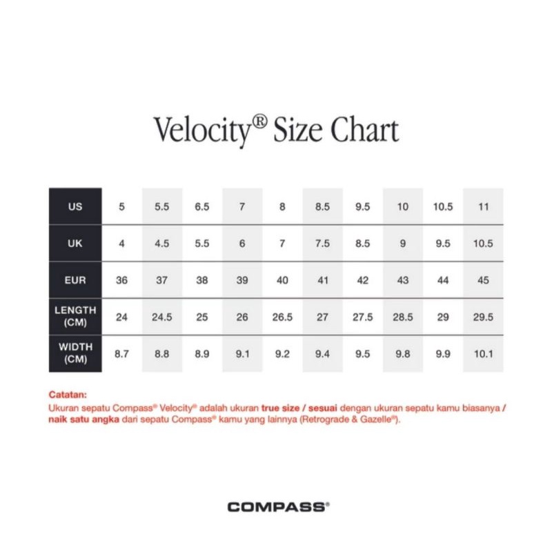 Compass Velocity Black White - Sepatu Sneakers