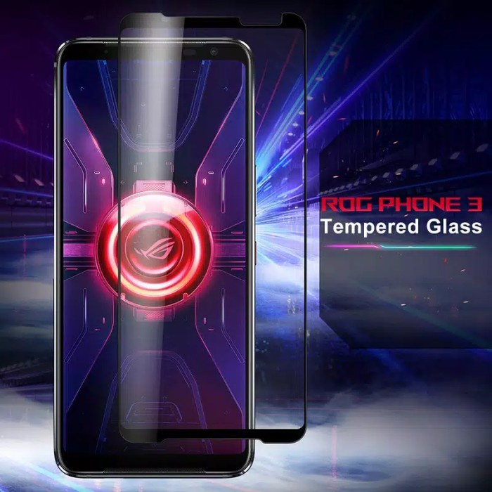 Tempered Glass Asus Rog Phone 3 Anti Gores Rog 3 Full Black Trim #Original