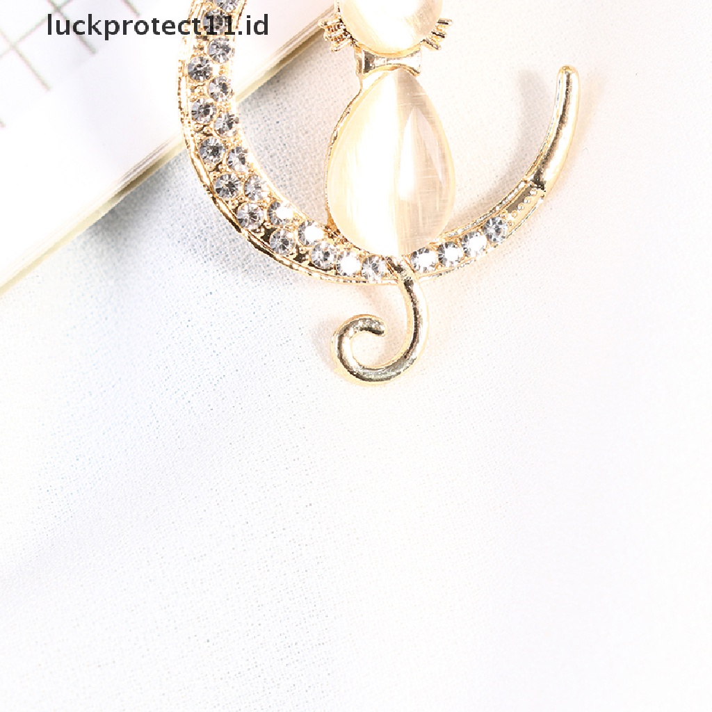 /Fashion Hot// Fashion// Berlian Imitasi Opal Kucing Bros Untuk Wanita Baroque Trendy Elegan Brooch Pin Hadiah.