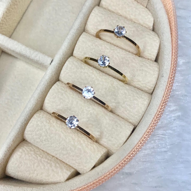 Cincin Titanium Berlian Thin