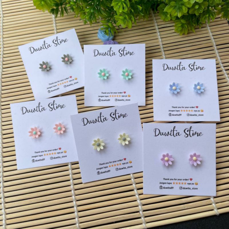 HANDMADE ANTING TUSUK PLASTIK ANAK/DEWASA MOTIF BUNGA LOTUS