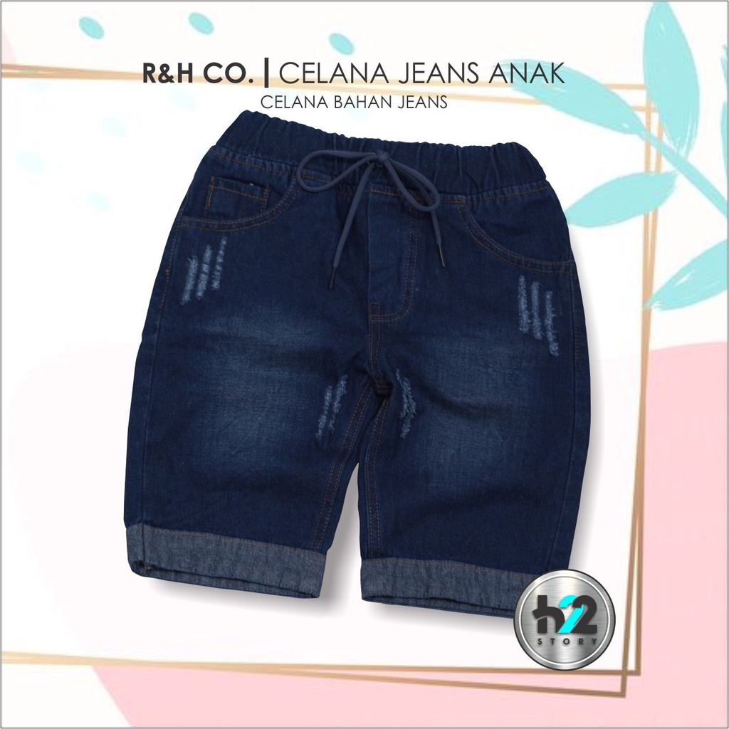 Setelan Anak Celana Jeans / Setelan Jeans Anak Laki Laki /  Setelan Kaos Distro Anak Celana Jeans Pendek Usia 3-12 Tahun / By H22Story