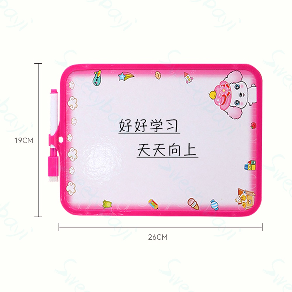 Sweetybayi Papan tulis anak whiteboard colurful white board white free spidol penghapus