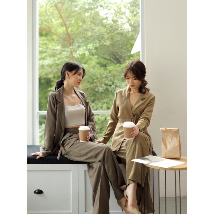 Kadaka x Kyranayda O-0185 Blazer with Belt - Cold Brew Blazer