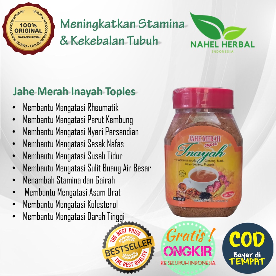 Obat Penyubur Kandungan Agar Cepat Hamil Dalam 1 Minggu Bpom - Jahe Merah Inayah Instan Toples 330 G