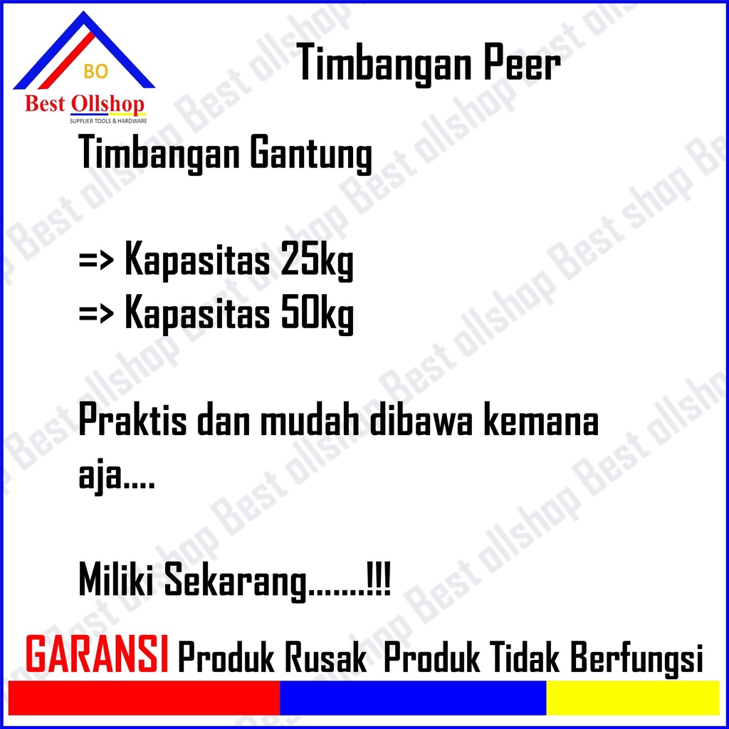 Timbangan Gantung Per / Pegas / Timbangan Gantung Per 50kg / Timbangan Tarik Veer Manual 25 Kg