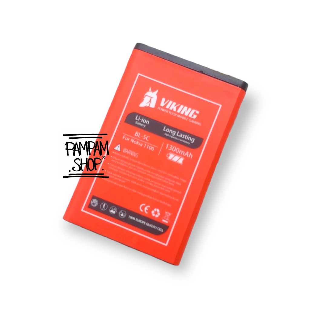 Baterai VIKING Double Power Original Nokia BL-5C BL5C 1100 1200 1650 2300 2600 2700 2730 6600 Batre