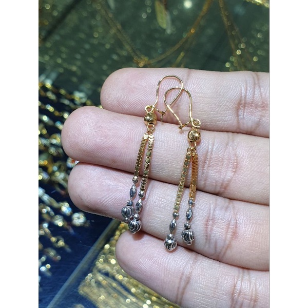 anting desi panjang italy kombinasi warna emas 700