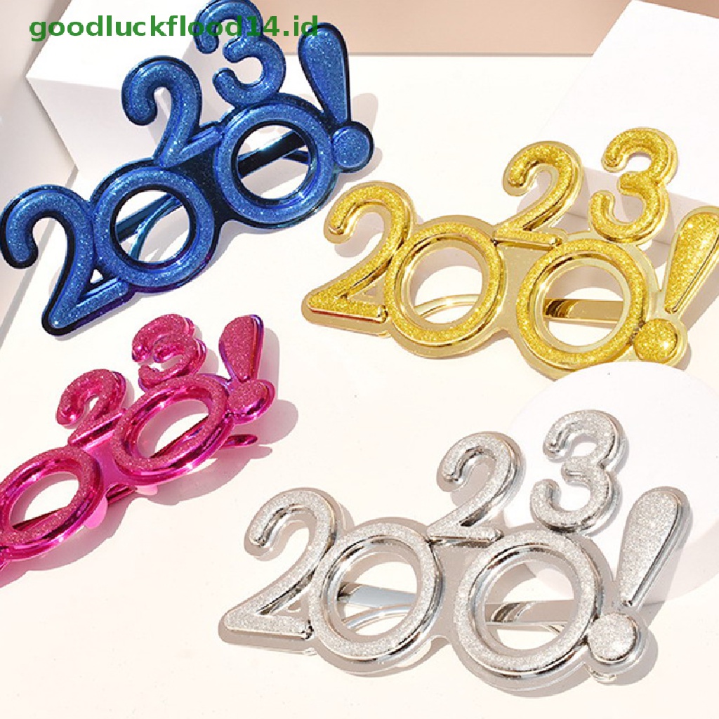 [GOOGFOUR] 2023kacamata Frame Booth Prop Happy New Year Eyeglasses Frame Kacamata Glitter Fun Frame Sunglasses Props Tahun Baru Hawa Pesta Hajatan Party Supplies [TOP]