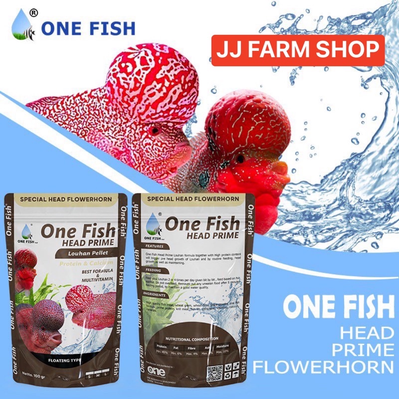 pelet one fish head prime jenong big head 100gram M memaksimalkan jenong besarkan jenong ikan louhan