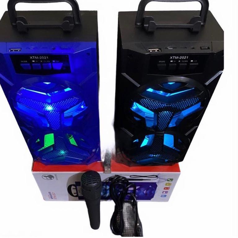 New Stock COD SPEAKER BLUETOOTH XTM-2021 PLUS MIC KARAOKE//SPEAKER SALON AKTIF//SPEAKER KARAOKE