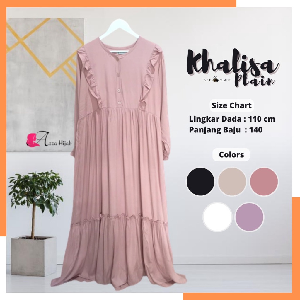 Gamis Homey Dress Polos Khalisa | Gamis Rayon Twill Polos | Homey Dress Rample Rayon Twill Polos Pre