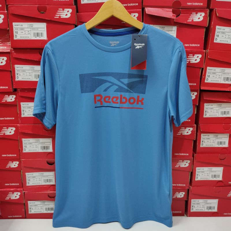 Kaos Reebok Sale Sports Station Men T-shirt Black and Blue Original