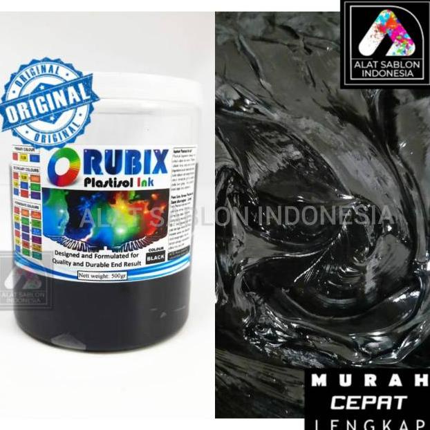 

Flash Sale - Tinta Sablon Plastisol Rubix Hitam Black 500Gr ..